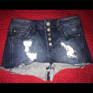 Guess distressed jean shorts